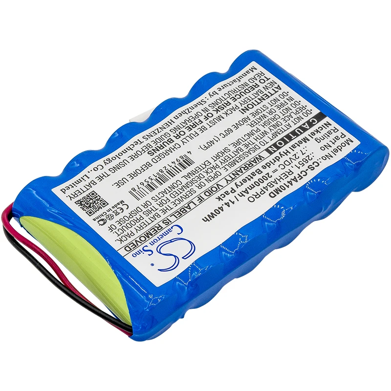 Ni-MH Medical Battery for Cefar, 7.2V, 2000mAh, Myo 4 Activ 4 Rehab 4 Pro Bodymax Trainer (NGSF4)