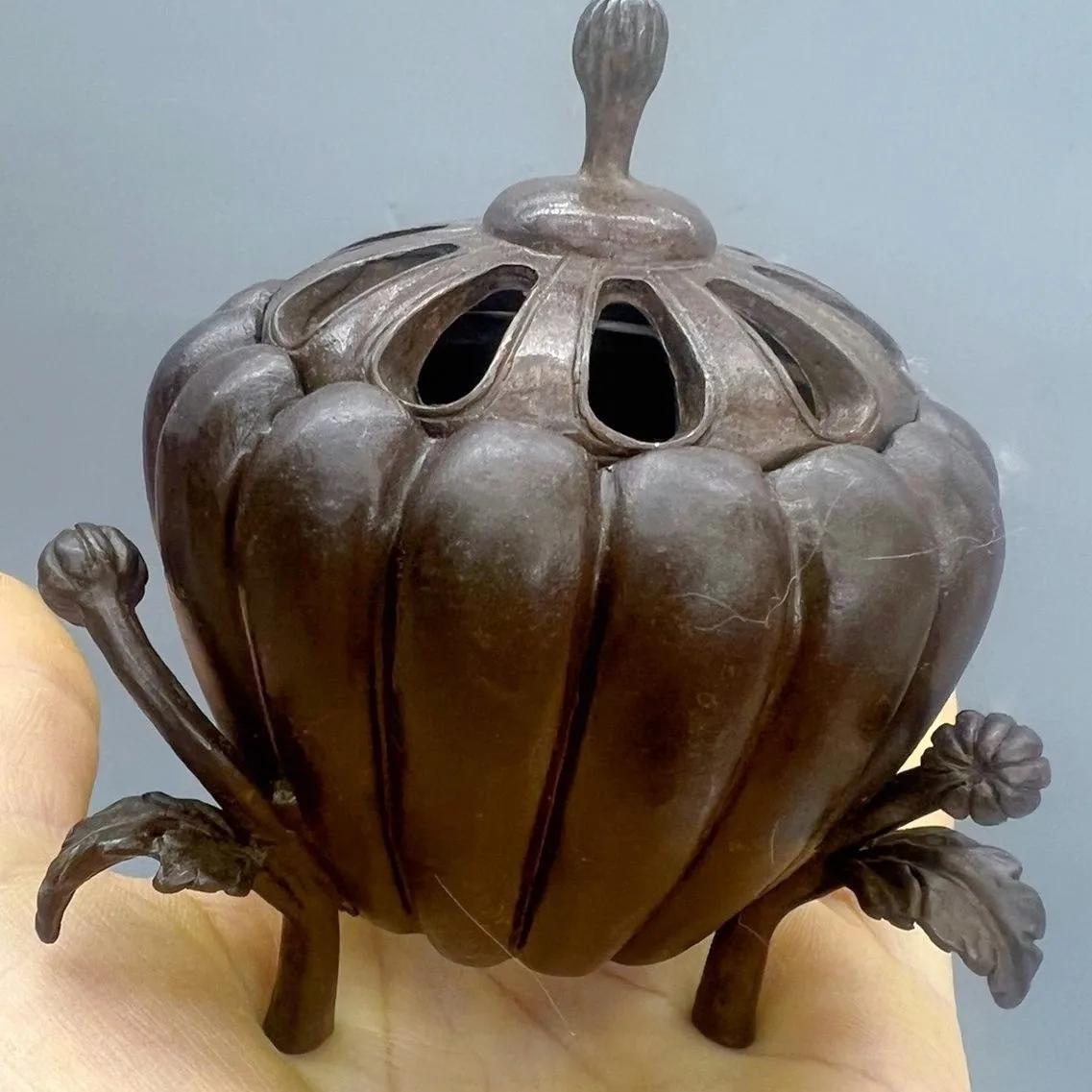 

Antique Pumpkin Incense Burner Offering Buddha Worship Incense Burner Offering Home Zen Tea Ceremony Ornament