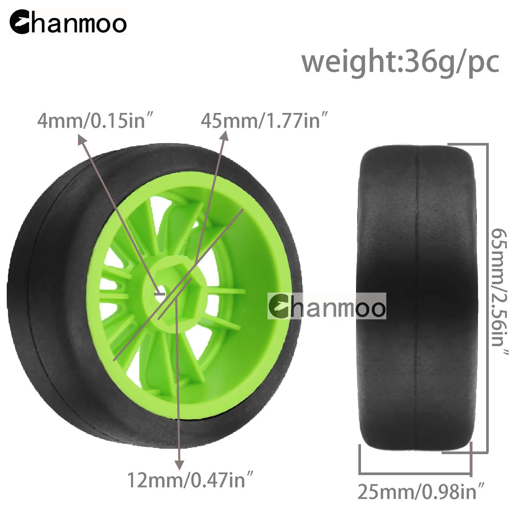 Pneus de dérive de rallye RC, jantes en plastique hexagonaux de 12mm pour voiture sur route 1/10 RC Tamiya TT01 TT02 XV01 XV02 PTG-2 HSP HPI Kyosho, pièces