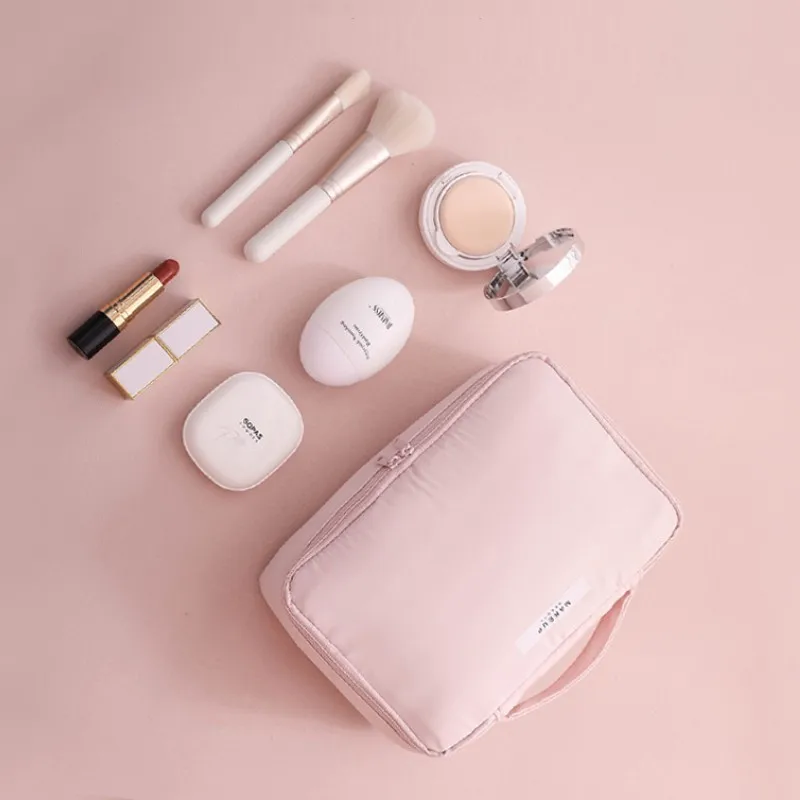 New Travel Cosmetic Bag Ladies Portable Wash Bag Girls Large Capacity Simple Handheld Makeup Bag Clutch Cosmetic Brush Organiser