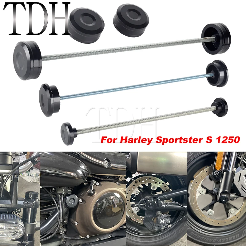 

Rear Front Axle Fork Crash Slider For Harley Sportster S 1250 RH1250S Motorcycle Wheel Hub Anti-Crash Pad Guard Upper Fork Stem