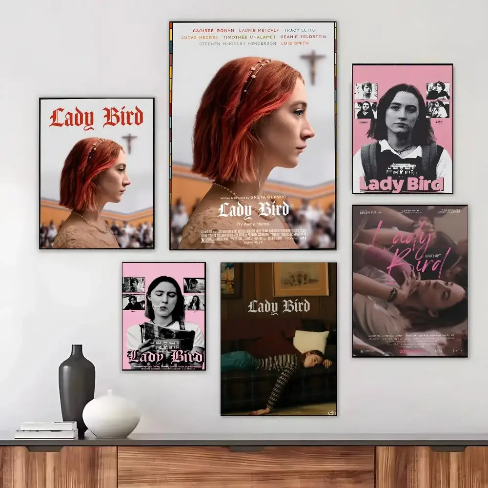 Classic Teenager Movie Lady Bird Poster HD Waterproof Self-Adhesive For Living Room Gift Bedroom Hallway Wall Decor