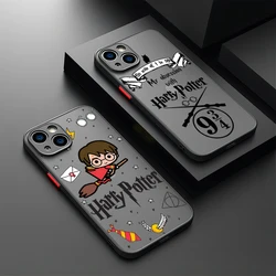 Czarne etui na telefon Potters Hot spell do iPhone'a 15 14 13 12 11 Mini Pro Max X XR 7 8 Plus harrys Matte Transparent Back Cover