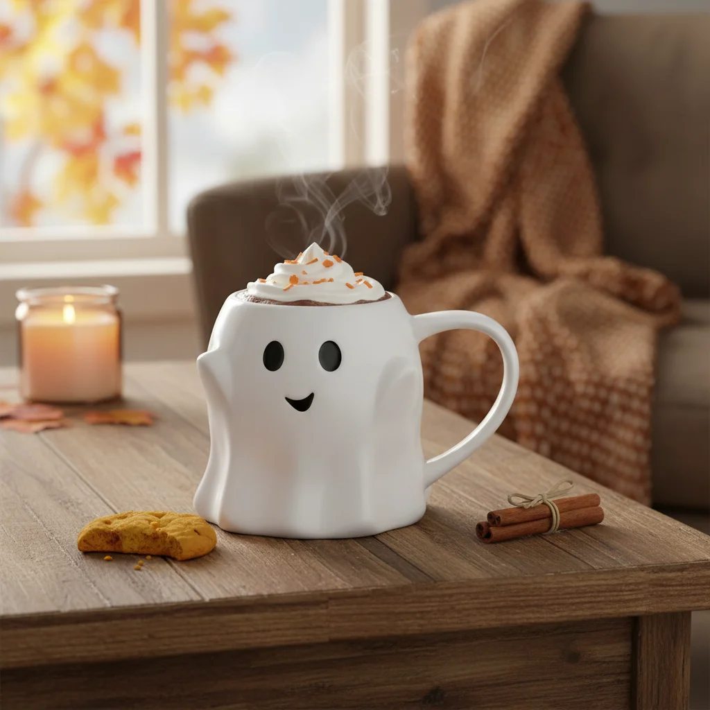 Halloween-Themen Keramikbecher mit Geistermuster Kaffeetasse Geeignet als Geschenk für Feiertagspartys