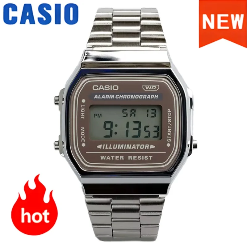 ساعة كاسيو أصلية للرجال كوارتز جديدة مربعة الشكل ومنبه طاقة كرونوغراف وساعة رقمية مقاومة للماء