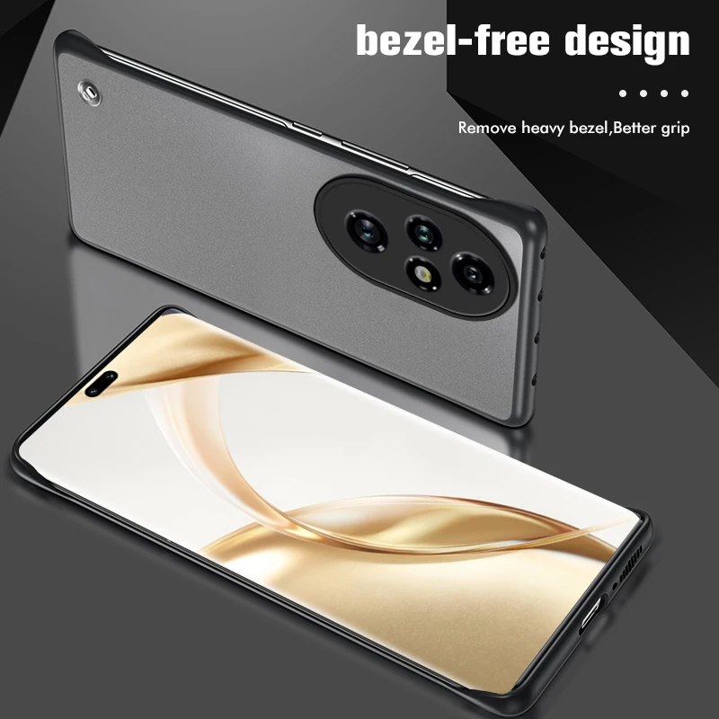 Soft TPU Edge Slim Frameless Phone Case For Honor 200 Pro 5G Plastic Translucent Matte Back Cover Honor200 Honar Honer 200Pro 5G