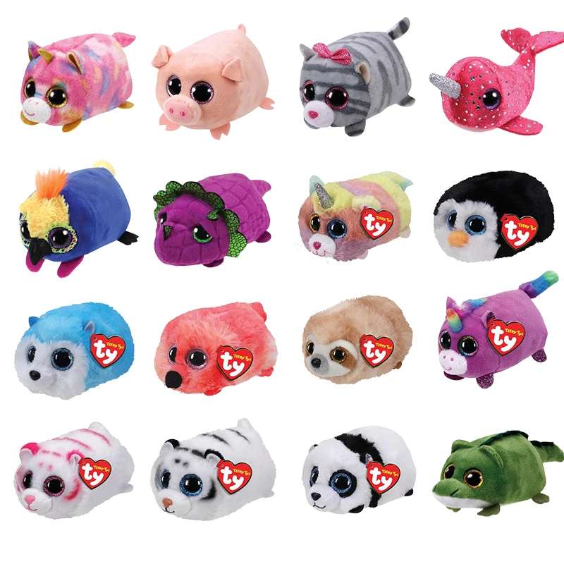 Brinquedo de pelúcia infantil Ty-Kawaii, olhos grandes, gato, cachorrinho, coelho, coruja, unicórnio, bicho de pelúcia, prenda de aniversário