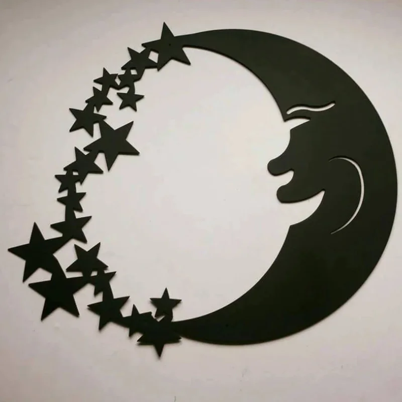 Vintage Moon Star Metal Wall Art Iron Celestial Decor Easy to Hang for Bedroom