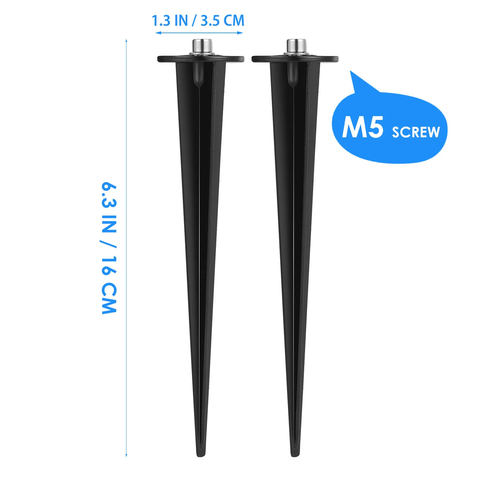 2Pcs 16Cm Heavy Duty Aluminum Ground Spikes for Floodlights Lawn Lights Easy Install Rust Resistant All Weather Garden Yard