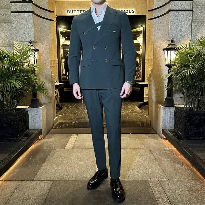 k276  Short sleeve casual suit men's summer new style suit two piece suit men