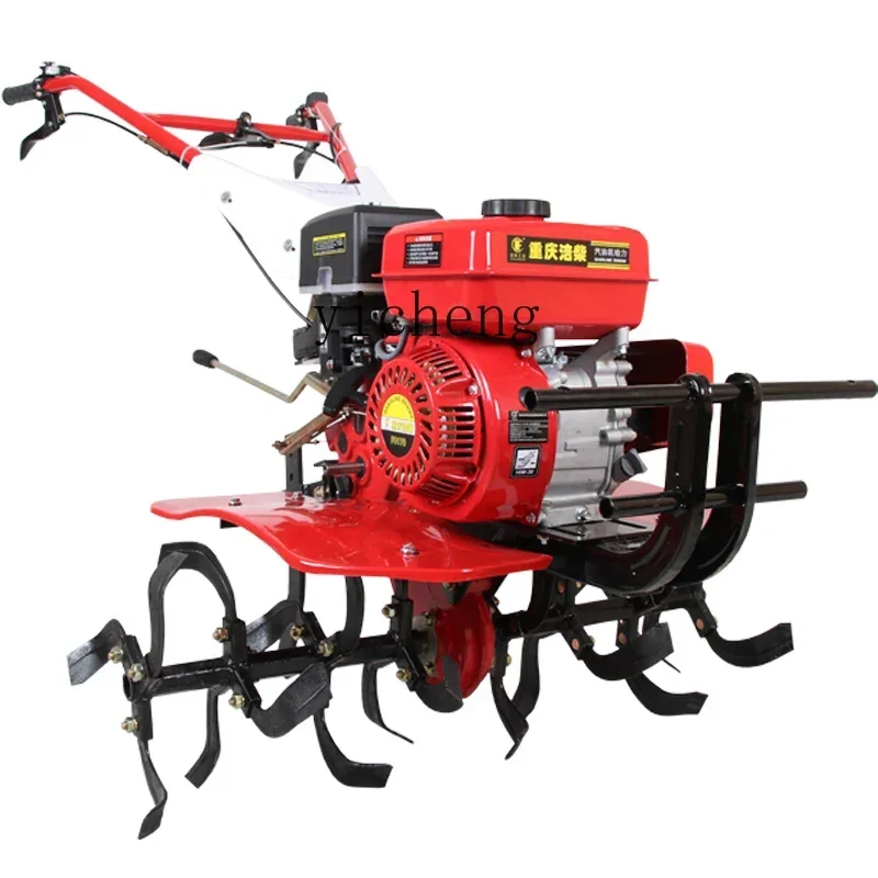 

micro-tiller diesel to hit the field, field plowing machine, small agricultural , multi-functional household