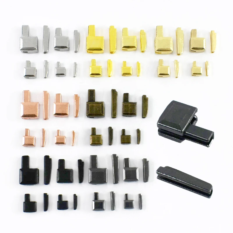10/20/30Sets Metal Zipper Stopper 3# 5# 8#10# Open-end Zippers Retainer Socket Bag Zip End Lock Repair Kits Buckles Accessories
