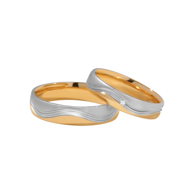 

Streamline Design whole 100% 18K/14K/10K Gold & PT950 Platinum Diamond Couple Rings, Stylish Wedding/Engagement Gift