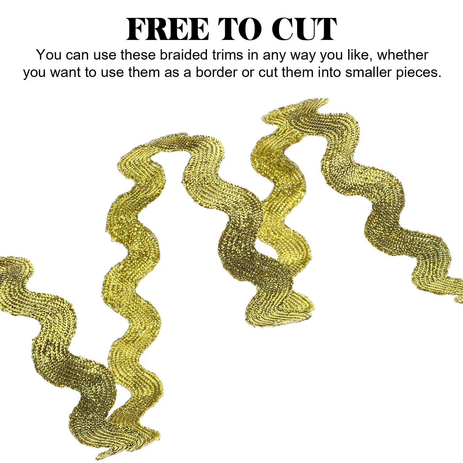 

2 Rolls Wave Lace Trim Golden Silver Curtain Trim Sewing Craft Edging Braided Trims For Clothing Bags Home Decor