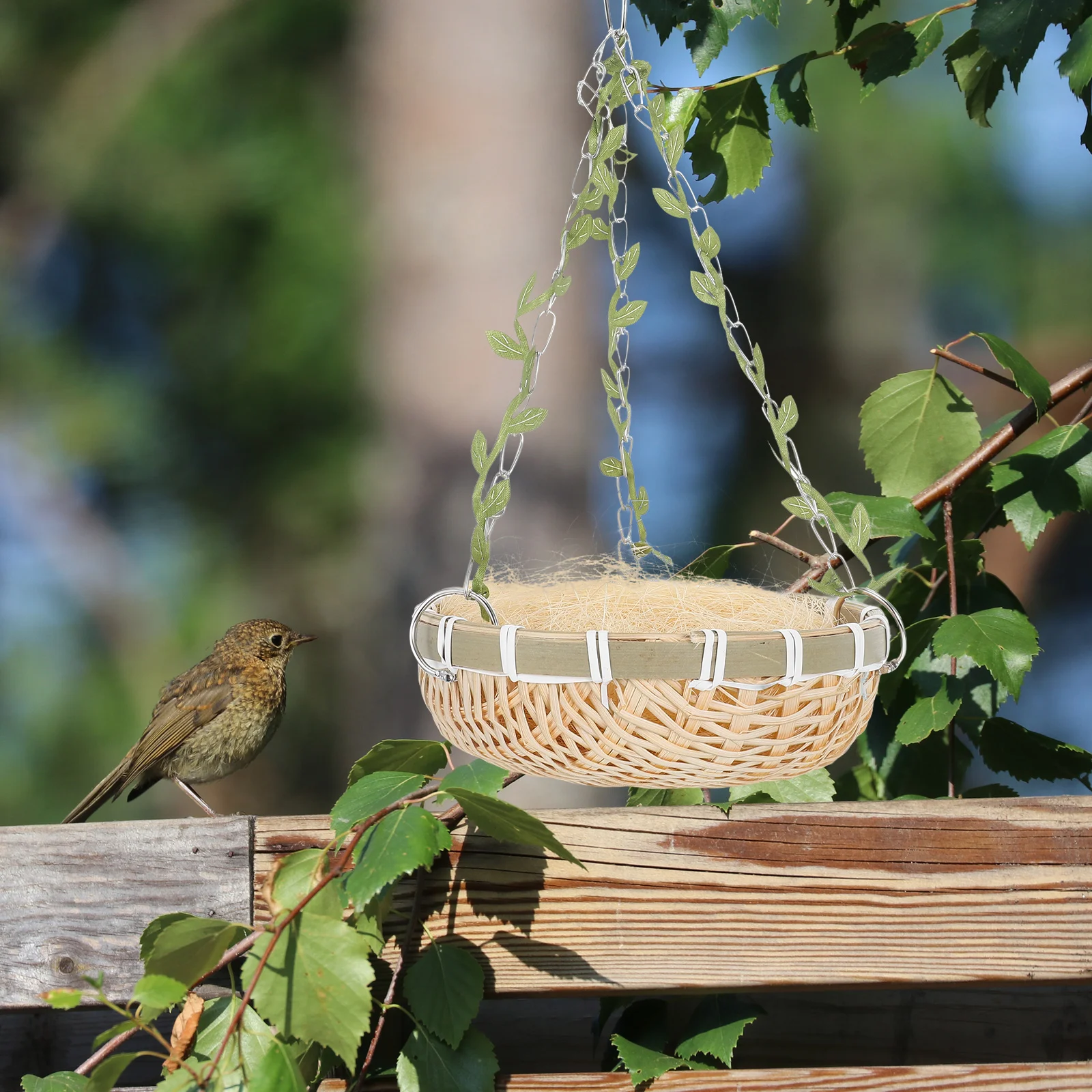 

Bamboo Woven Bird Nest Hanging Parrot Nest For Parakeet Cockatiel Canary Lovebird Outdoor Bird Cage Nesting Bed