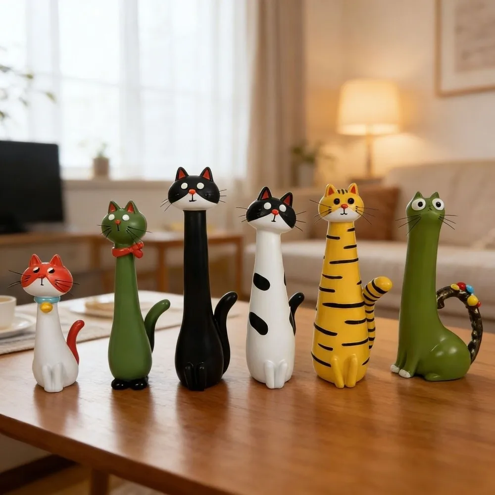 Handcrafted Whimsical Cat Flower Vase Cartoon Unique Cat Shaped Flower Planter Quirky Aesthetic Resin Cat Flower Holder