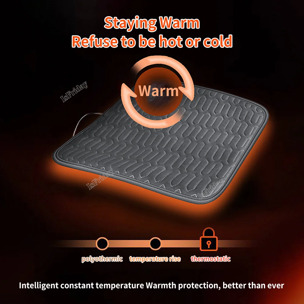 Car Heated Seat Cushion Warm Seat Pad 5V 12W Thermostate Heating Cushion USB Heated Seat Cover Pads For Sedans SUVs Trucks