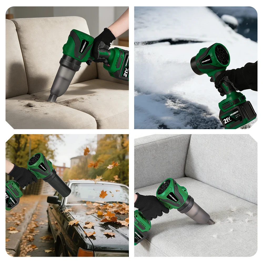 NEWBENY 650M/S 2IN1 Brushless Electric Turbo Blower 3000W Jet Fan Violent Car Dryer Snow Dust Blowing Tool For Makita Battery view 5