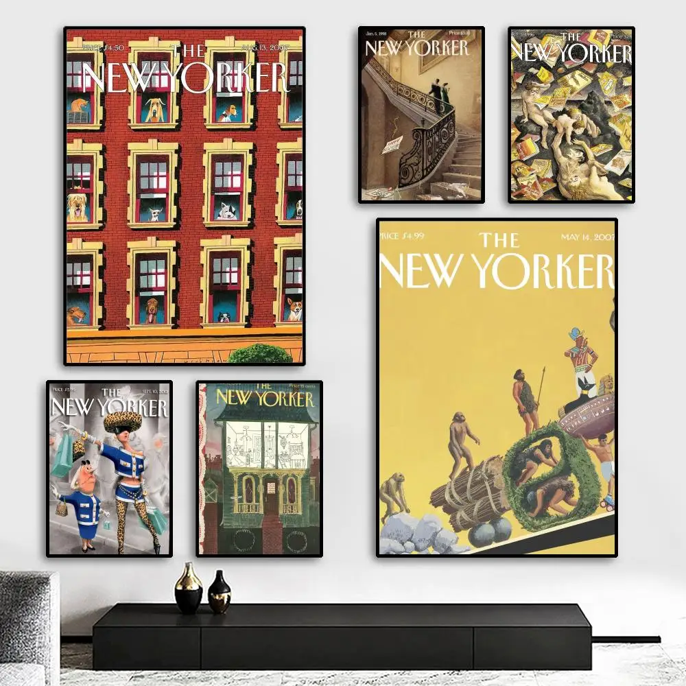 Das New Yorker Poster HD-Kunstposter, selbstklebend, für die Wand, wasserfest, für Zuhause, Wohnzimmer, Schlafzimmer, Bar, ästhetische Dekoration