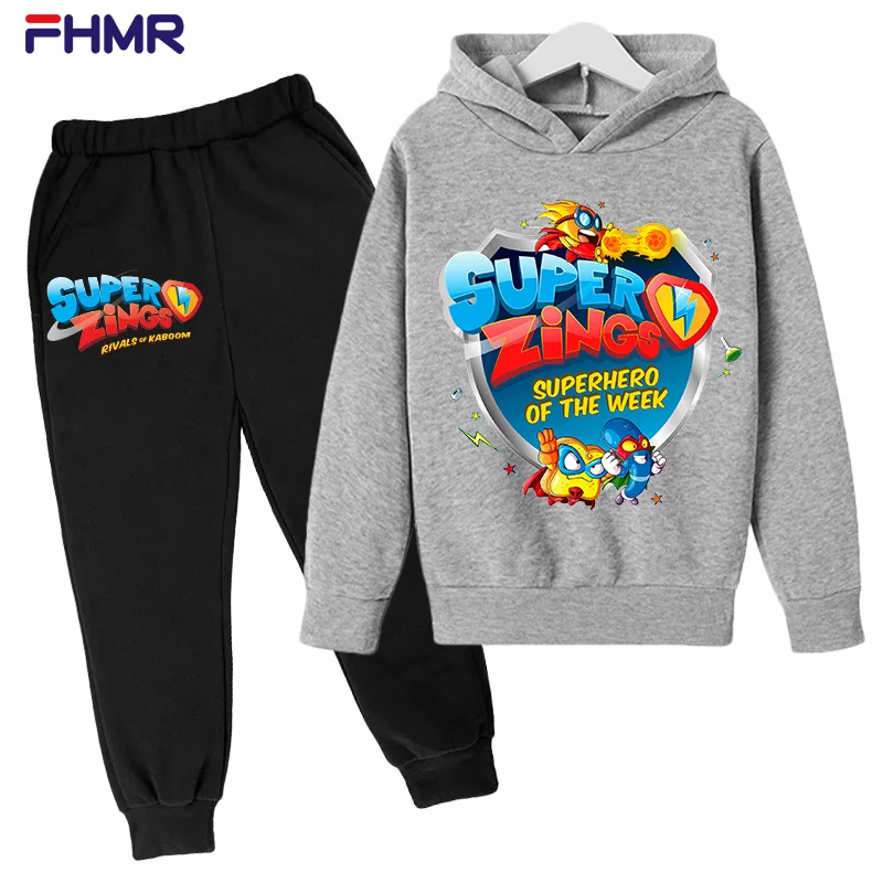 Super Zings 4-14y Kids Boys Hoodies+pants Sets New Autumn Baby Tops Clothing Toddler Casual Sweatshirt Suit Children Clothes