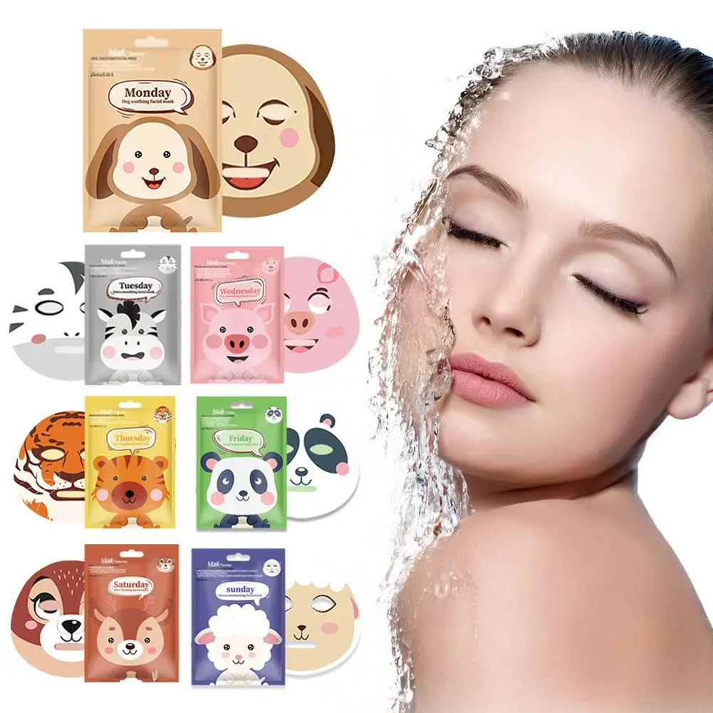 

Cute Cartoon Facial Mask Moisturizing Hydrating Mask Deep Mask Moisturizing Care Dog Panda set Skin Mask Skin Tender Pig An P4G1