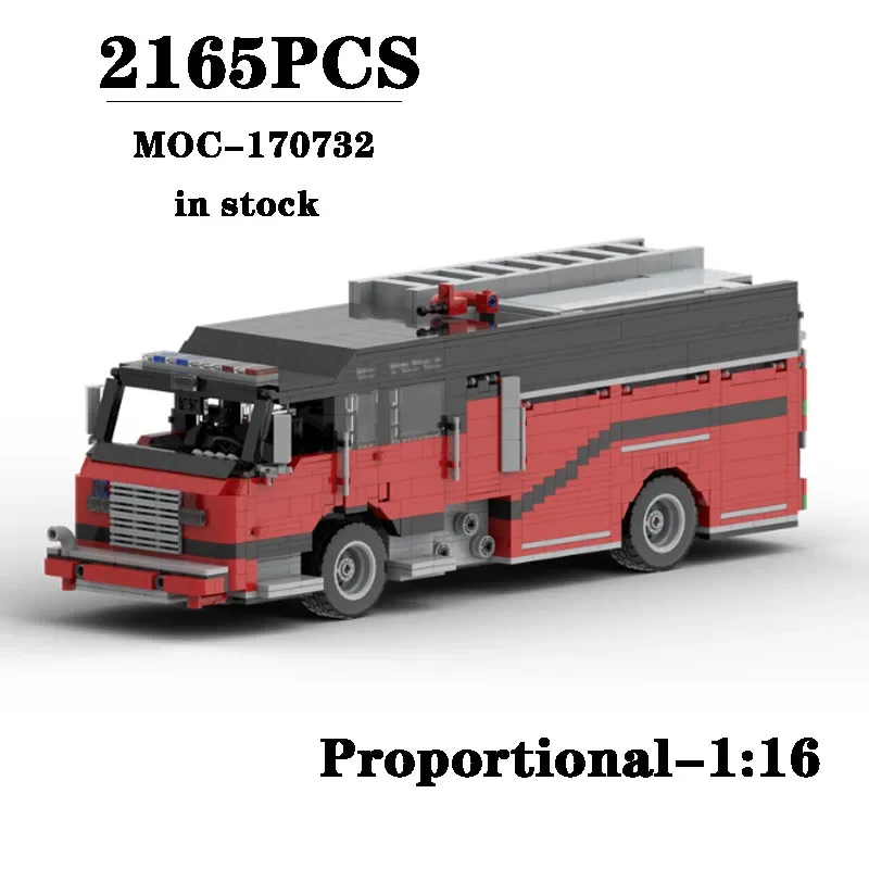 Building Block MOC-170732 Subway Fire Rescue Vehicle 2165PCS Construction Model Ornament Children's Birthday Gift Christmas Toy