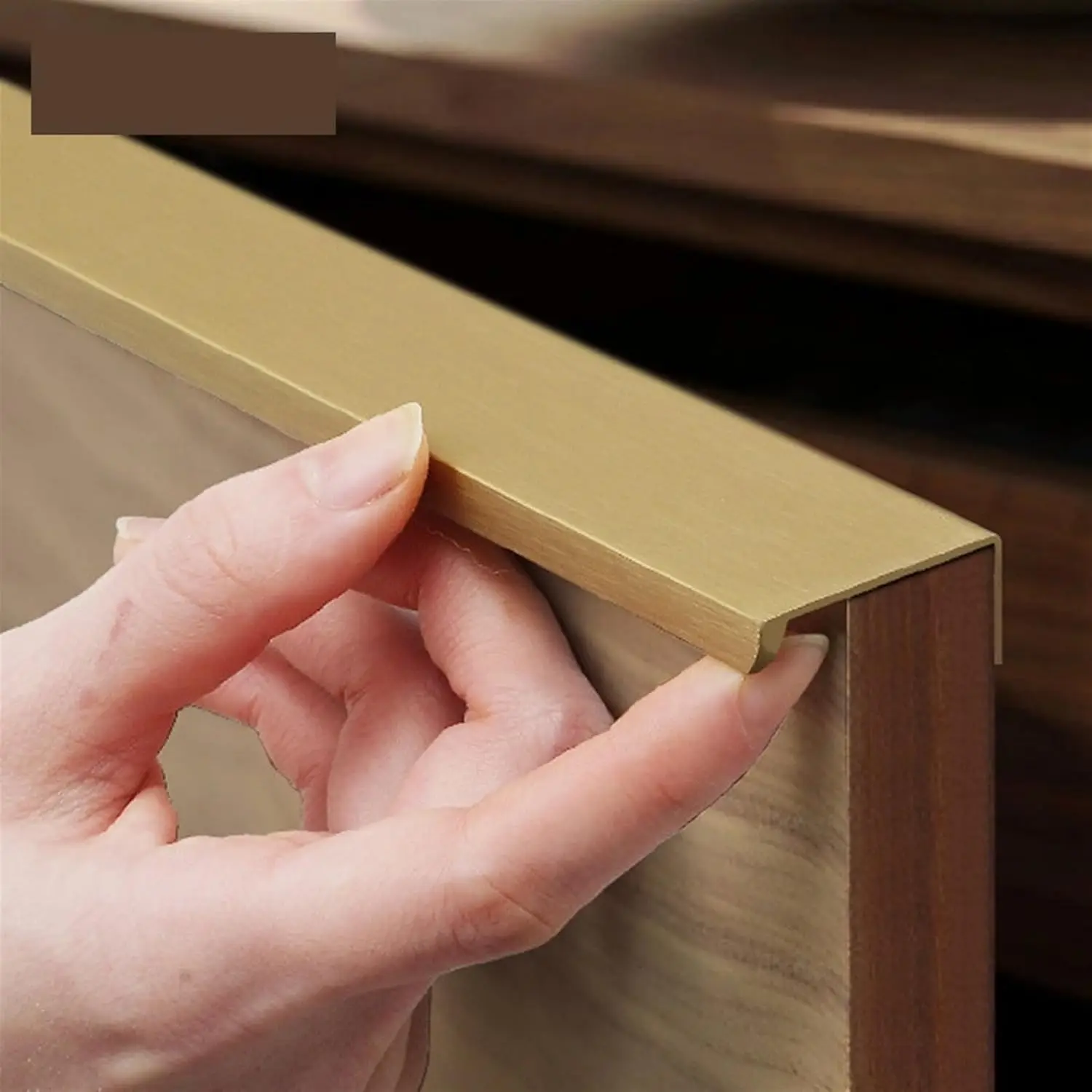 5pcs Hidden Aluminum Alloy Cabinet Pulls Hidden Furniture Handles Wardrobe Drawer Kitchen Cupboard Door Knobs Hardware