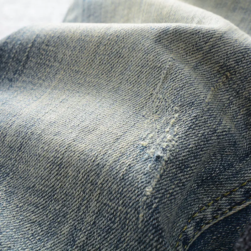 Newly Designer Fashion Men Jeans High Quality Retro Washed Blue Stretch Slim Fit Ripped Jeans Men Vintage Denim Pants Hombre