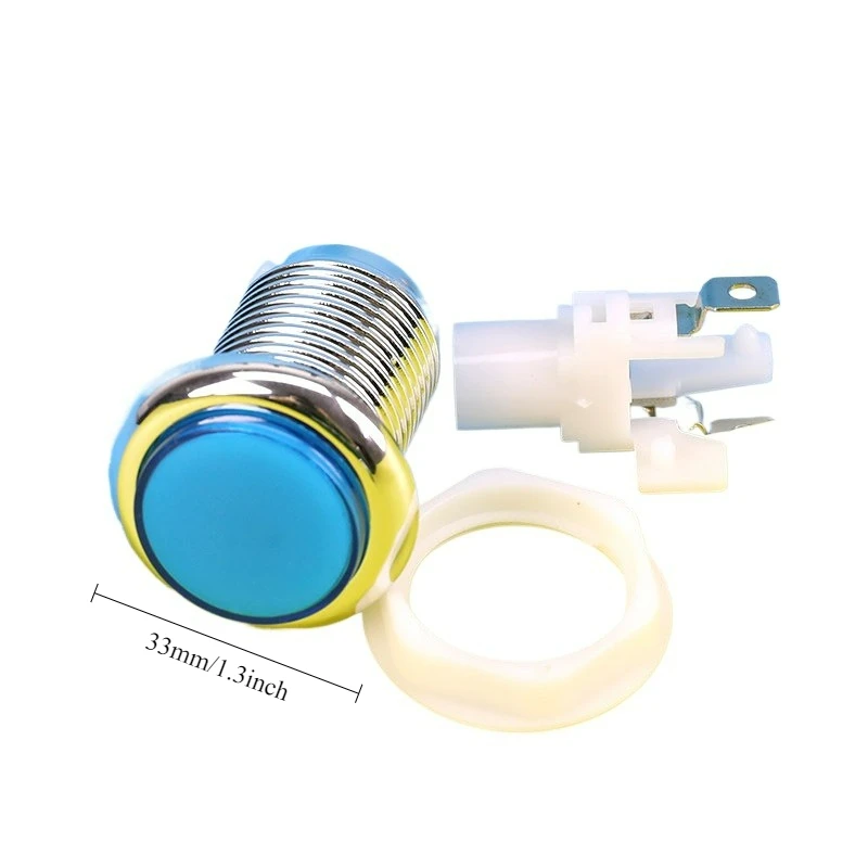 

33-мм хромированные круглые кнопки для аркадных автоматов, универсальные для монетоприемных игр типа «Coin Pusher» и «Circus Magic»