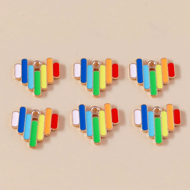 20 قطعة 18x16 مللي متر لطيف ملون المينا الحب القلب Charms المعلقات لصنع انخفاض الأقراط DIY القلائد أساور مجوهرات زعنفة