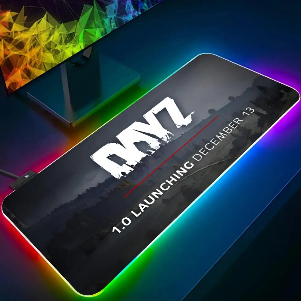 Game Abouts D-DayZ Z-Zombie Mouse Pad RGB Glow Personality Picture Custom PC Table Mat Carpet Mat Game Player Dedicated LED