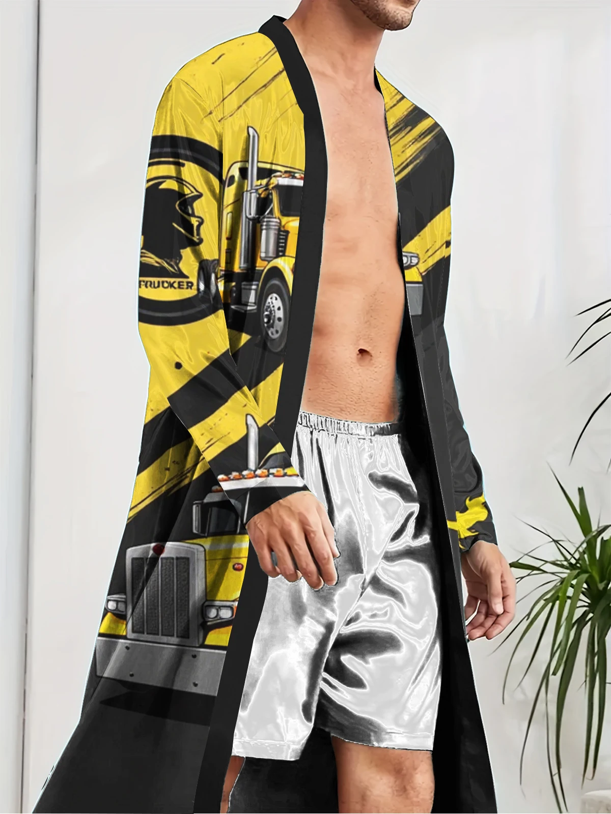 1pcs Men's Robes 2026 Spring/Summer bath robe 3D Printed sleepwear Graphic Bathrobe man Breathable dressing gown Sleepwear