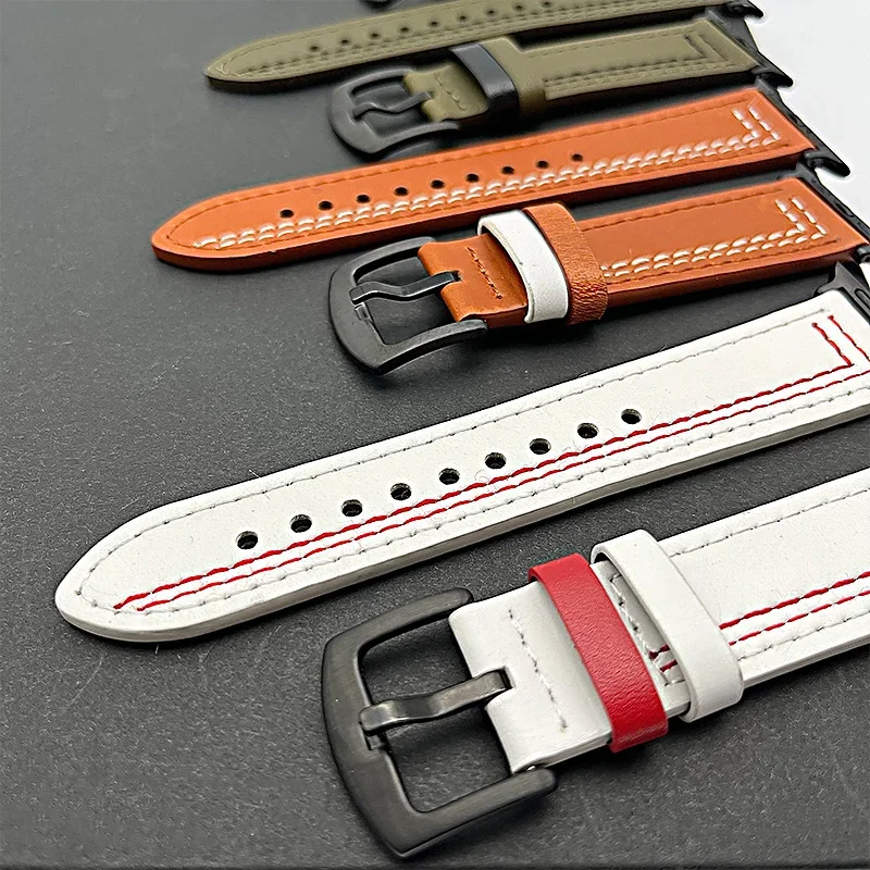 Leather Strap For Apple Watch Band 44mm 40mm Ultra 2 49mm 45/41MM 42mm 46mm 38 Correa bracelet iWatch Series 5 3 4 SE 6 7 8 9 10