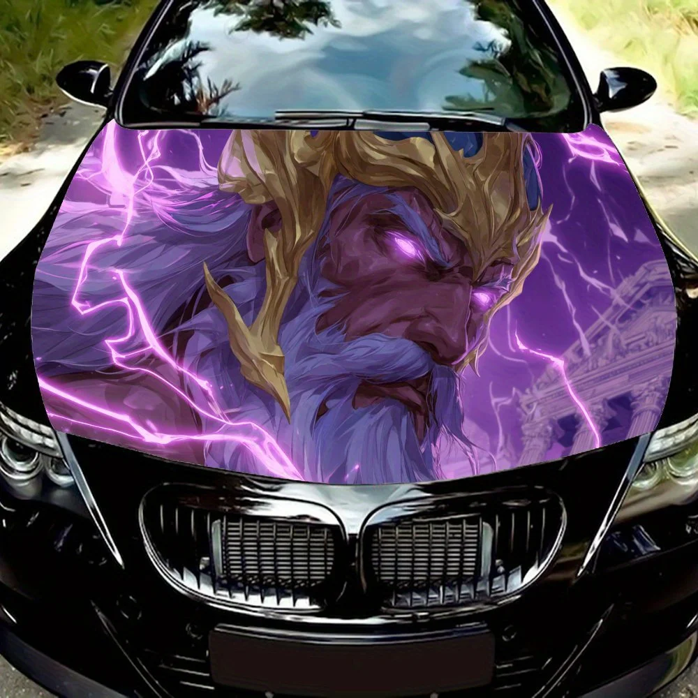 

Виниловые обертывания для автомобиля из ПВХ с принтом «Властелин гром» и молниями, самоклеящаяся водонепроницаемая наклейка на капот автомобиля, защита украшения автомобиля