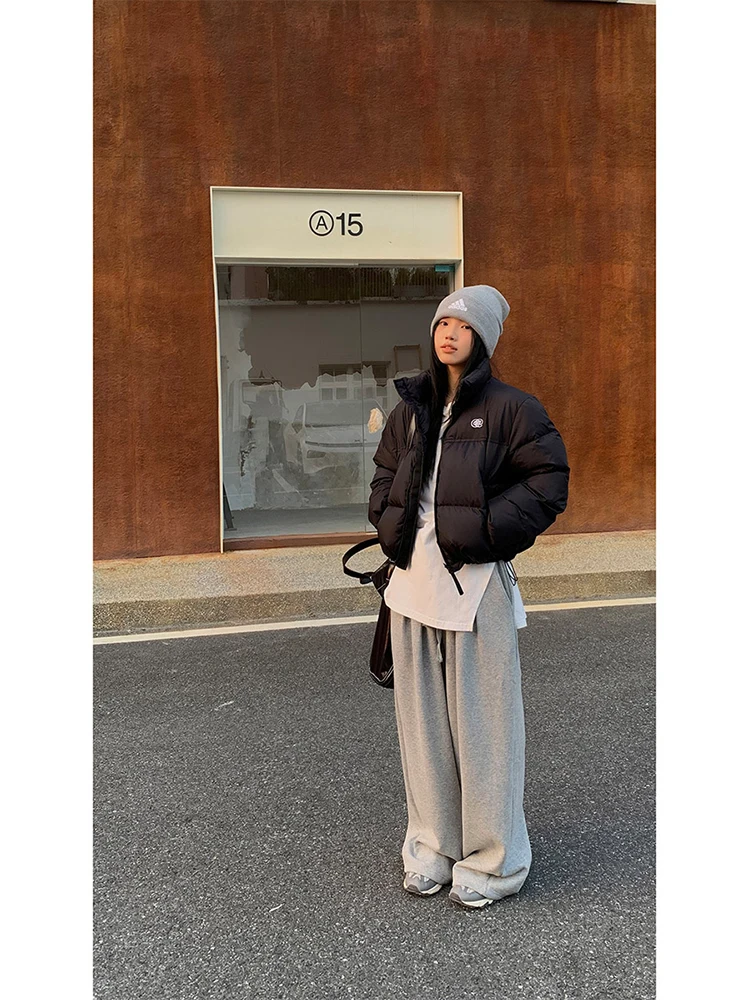 스타일리시 숏 다운 재킷 여성용 겨울 2025 신상 고급스러운 느낌 뭉툭하지 않은 블랙 패션 아우터웨어 레드 개성 쇼핑