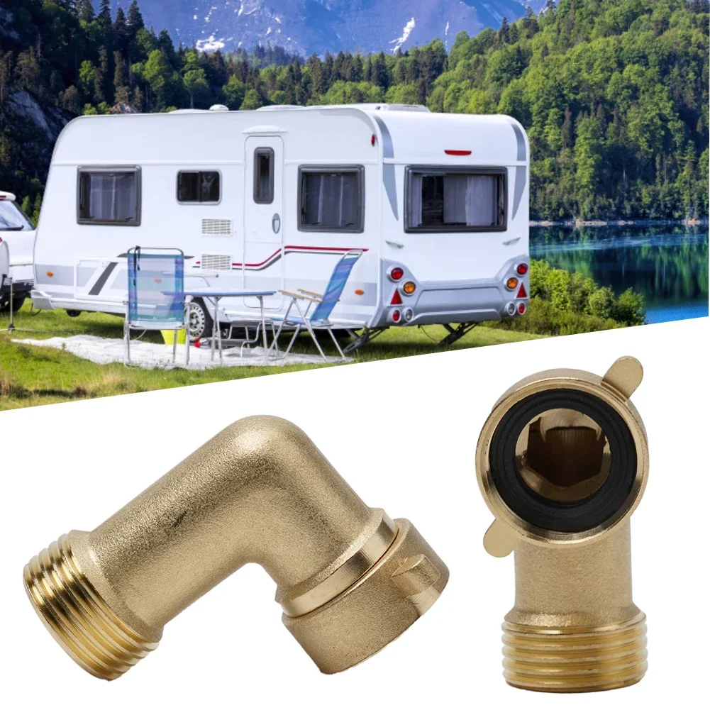 Junta de ángulo de 90 grados, accesorios de tubería de agua, latón de alta calidad, accesorios para remolque, Camper de viaje, RV