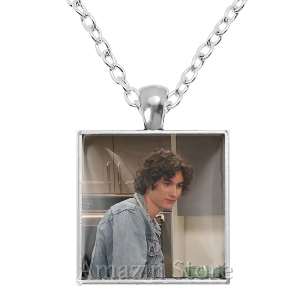 Hot 25mm Square Necklace Famous British Indie Rock Pop Singer Sombr for I Back To Friends Accessories Pendant Fans Gifts JD037