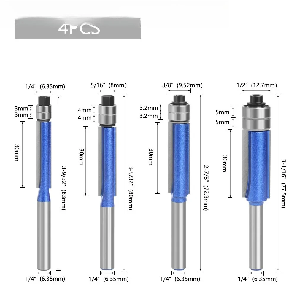 

Double bearing trimming knife woodworking milling cutter double edge straight knife extended imitation cutting tool