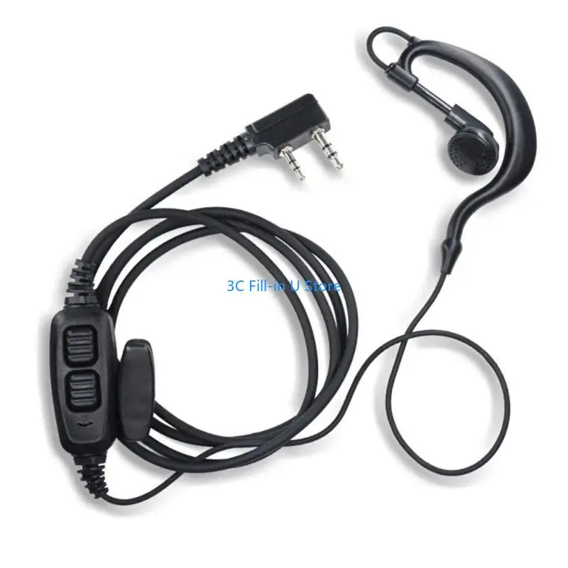 G8TA Double Push to Talk 2 Pin Plug Headsets Adapter for 82 Series Walkies Talkies