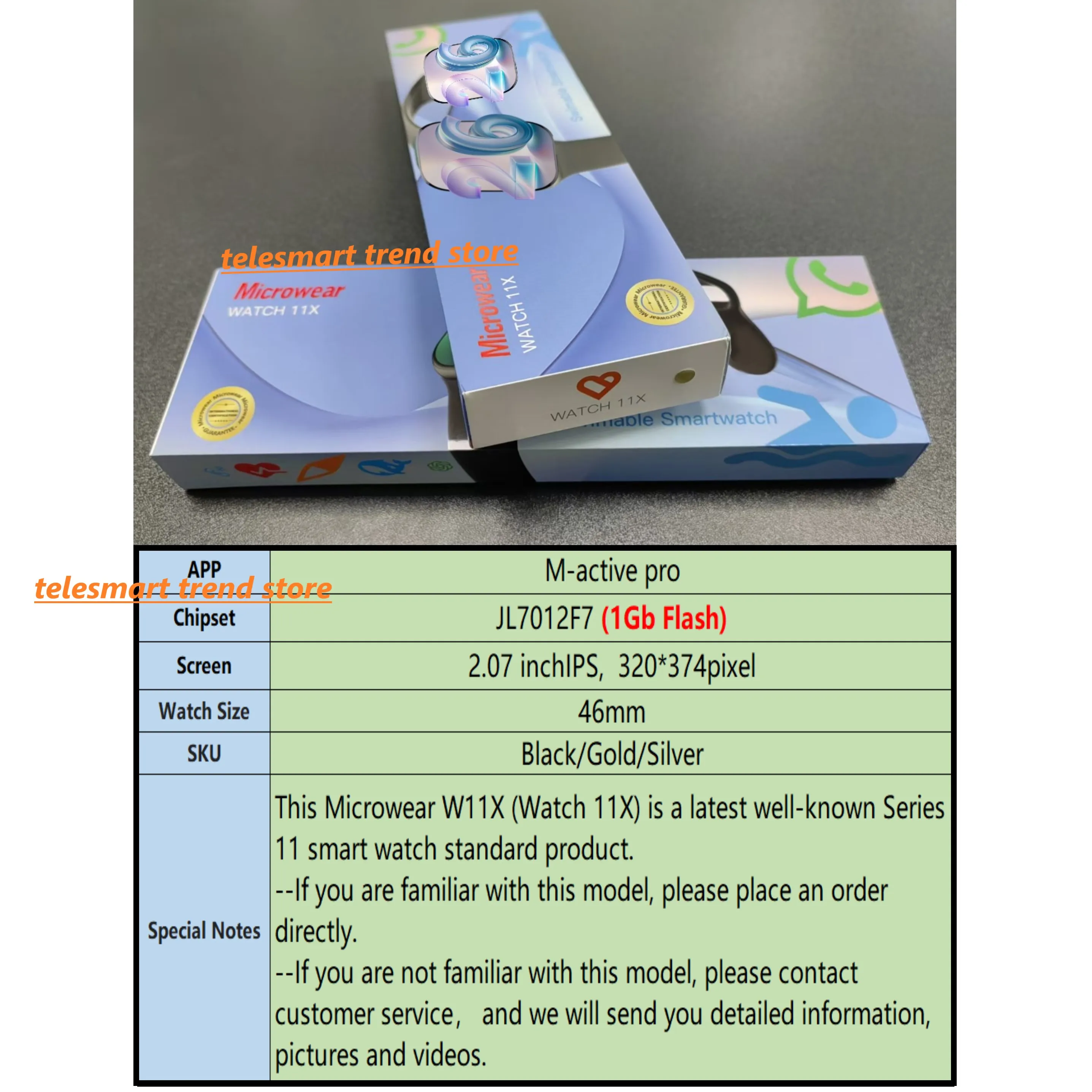 

Microwear W11 W11X Smart Watch 46mm Size IWO Serie S 11 Watch 11X Series11 Smartwatch For Men Women