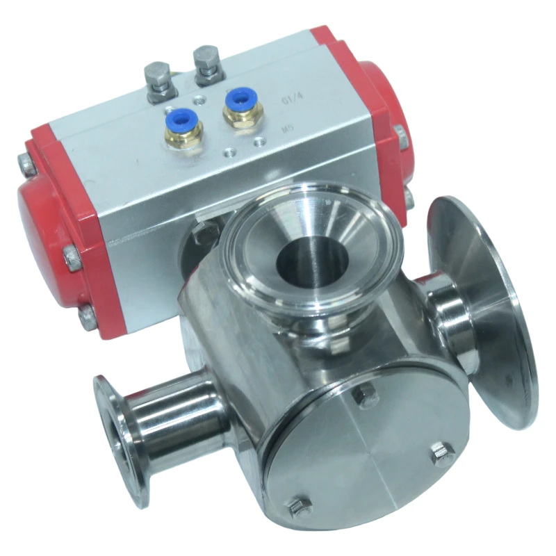 3-Way Rotary Valve SUS304 Stainless Steel 25mm Bore High Precision Gap ≤0.2mm Fluid Diverter Valve for Filling Dispensing Machin