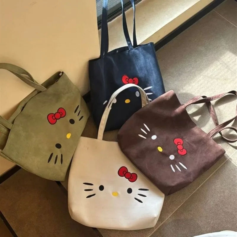 

Hello Kitty Shoulder Bag Cute Embroidered Anime Women Large Capacity Storage Crossbody Handheld Versatile kawaii Gift Wholesale