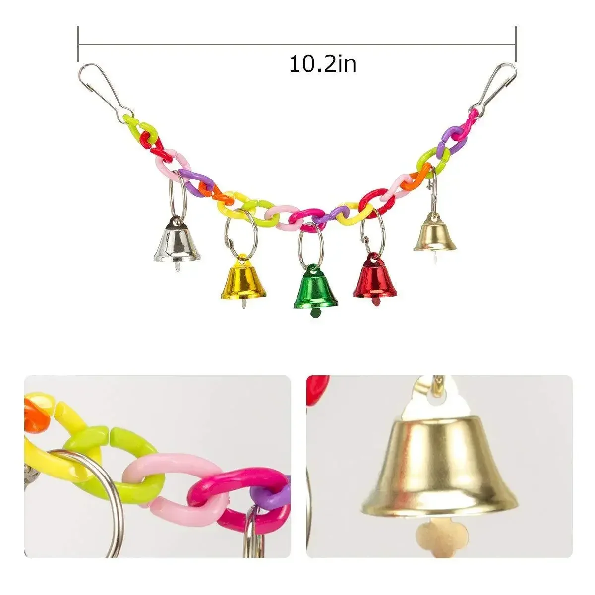 A Parrot Bite Toy Pet Bird Suspension Bridge Matte Rod Vine Bal Bell String Swing Stand 4-Piece Set