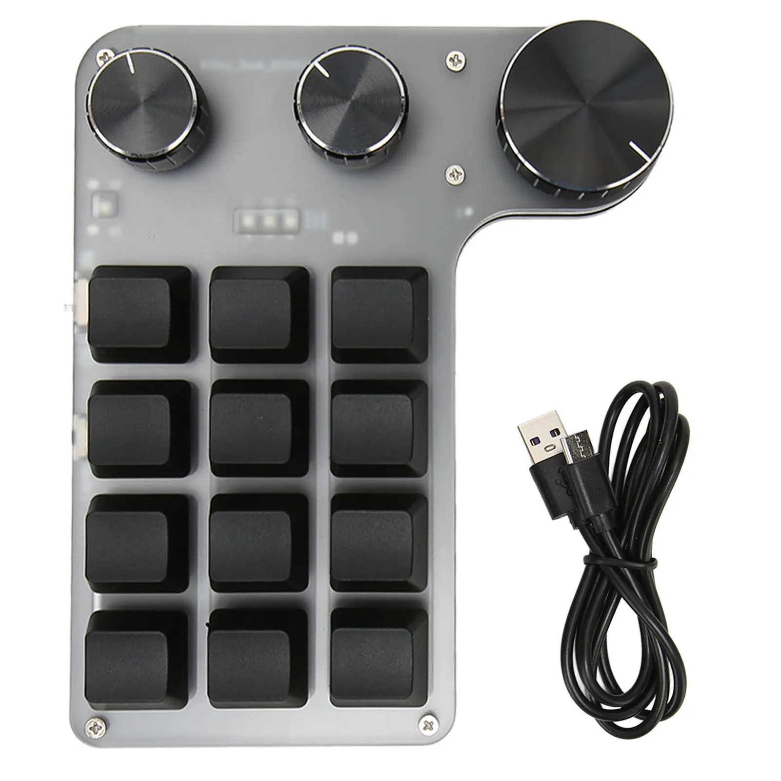 

Механическая клавиатура с 12 клавишами и 3 ручками, красные переключатели, водонепроницаемая, пыленепроницаемая, с регулировкой громкости, многофункциональная клавиатура для игр и офиса