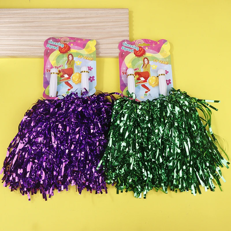 

Потрясающая пара невыцветающих металлических помпонов для черлидинга, идеально подходит для детей и взрослых, блестящие для занятий спортом и танцами