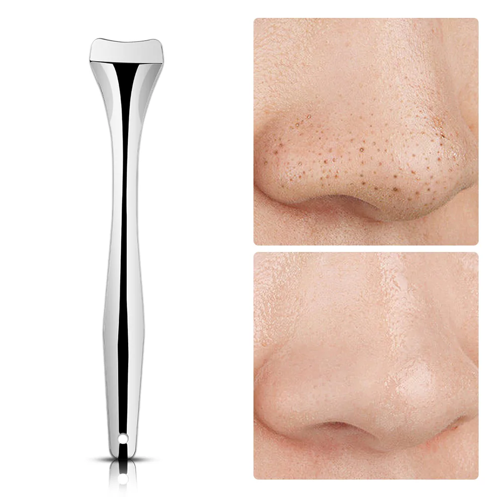 الفولاذ المقاوم للصدأ الوجه إزالة الرؤوس السوداء مكشطة الجلد الغسيل الوجه ملعقة التطهير العميق المسام الجلد مزيل الرؤوس السوداء مجرفة #4
