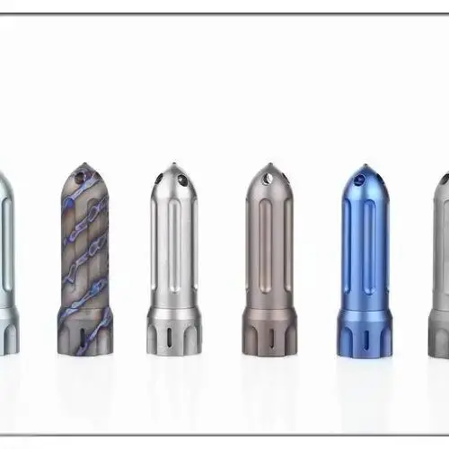 

1PC Rocket Titanium Alloy Waterproof Storage Container Window Breaker Medicine Sealed Canister EDC Pocket Tool