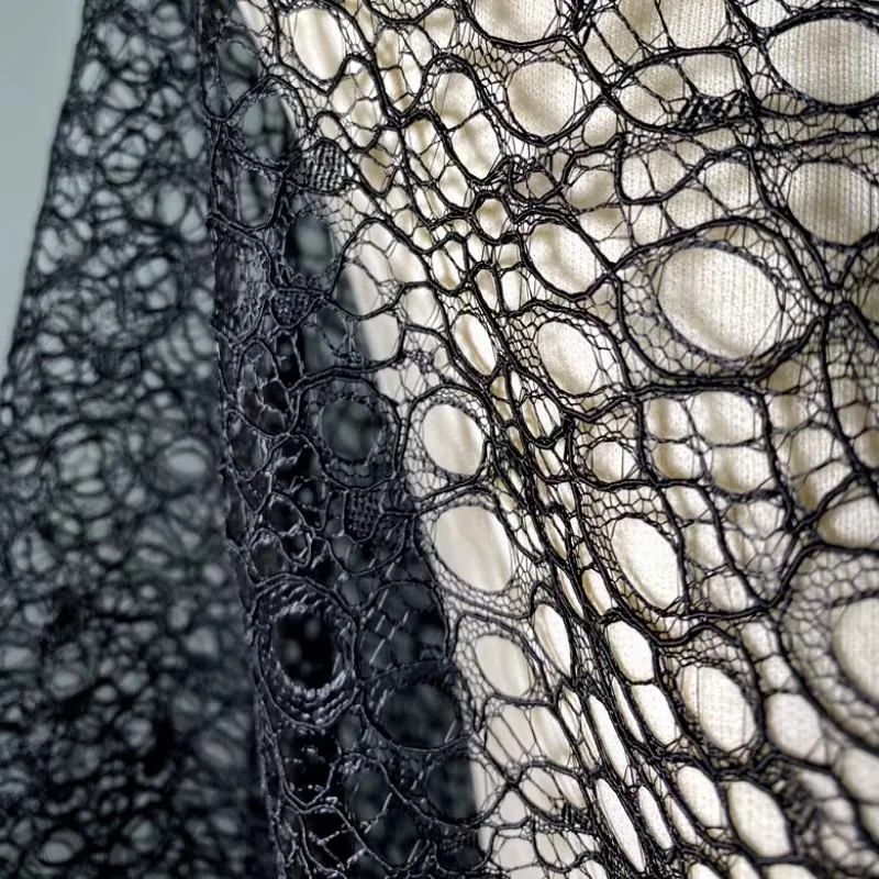 Hollowed Out Net Fabric Diy Material Creative Designer Arts Crafts Sewing Fabric Wholesale Cloth for By The Meter