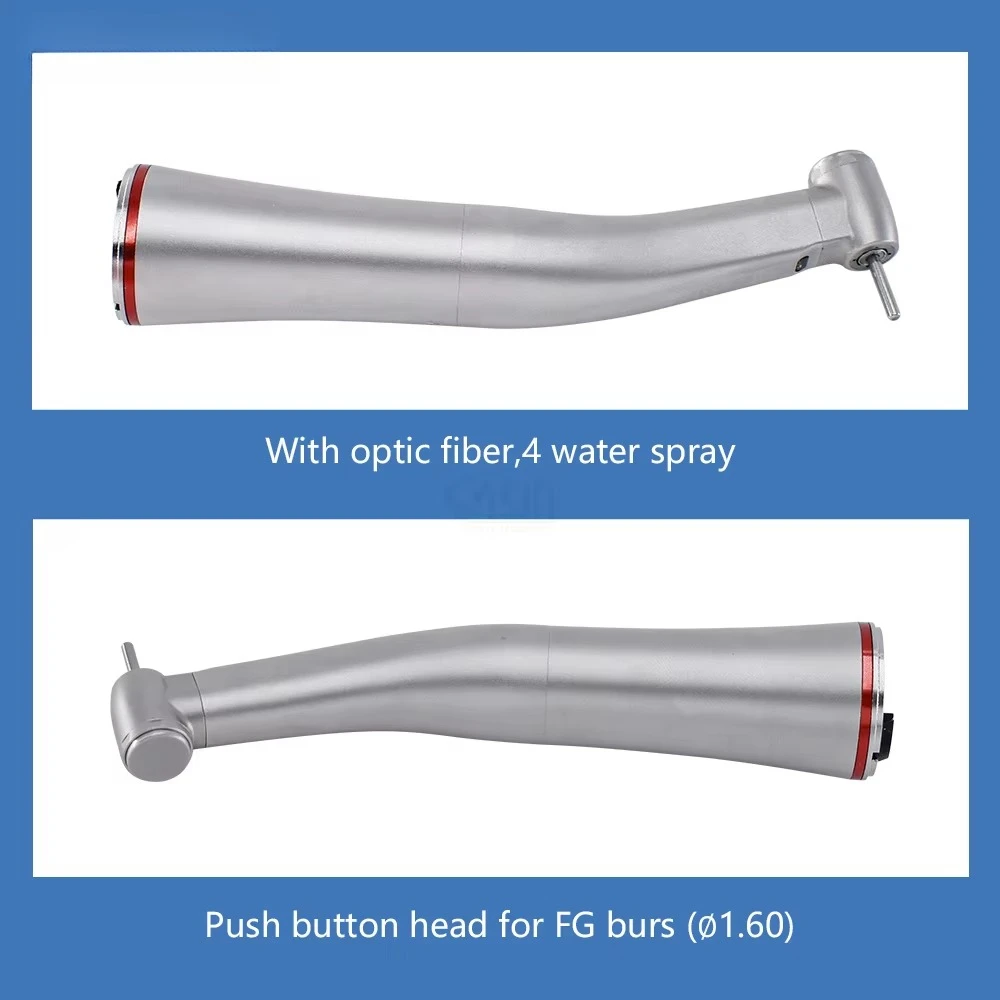 Mini Push Button 1:5 Dental Contra Angle Handpiece Increase Speed Handpiece Mini Head Z95L Inner Water Spray Red Ring