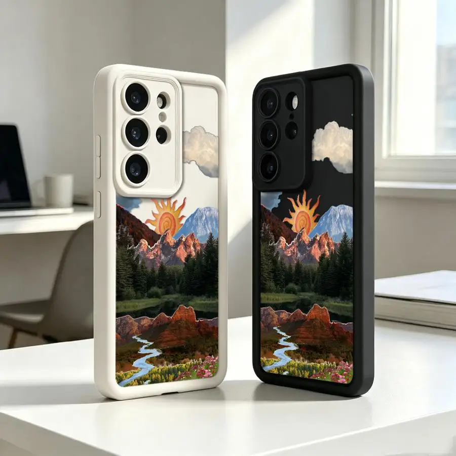 Phone Cover Case for Samsung Galaxy S26 S22 Plus S23 S21 S20 FE Note 20 Ultra S24 ultra S25 Creative Mountain Art